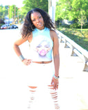 Marilyn Monroe High Neck Crop Vest