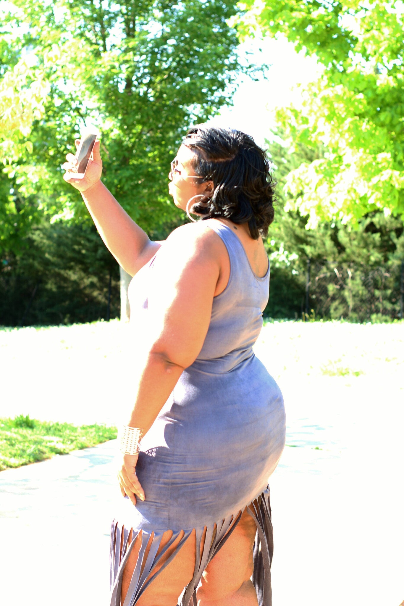 grey fringe dress Alva Embellished Fringe Dress Retrofete